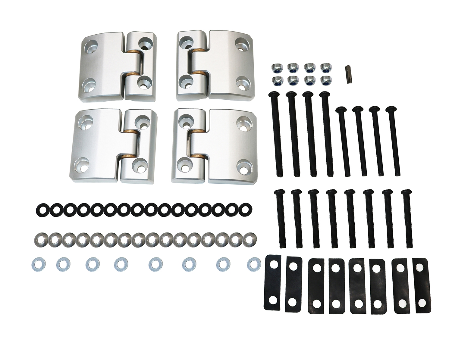 Defender 110 2nd Row Door Hinge Set Silver Billet Aluminium